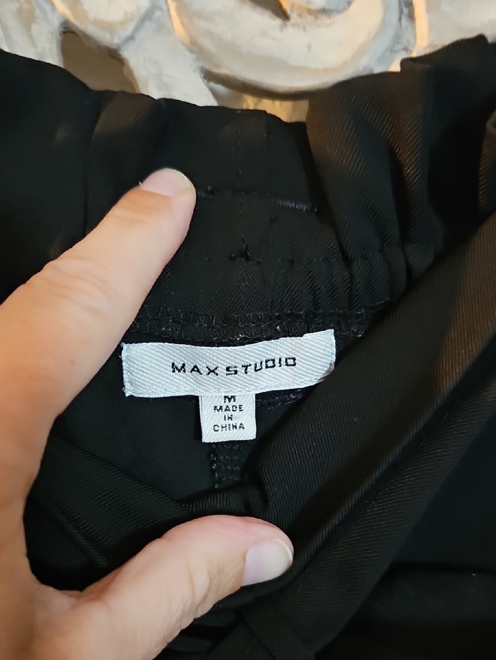 Max Studio Black Tie-Front High Waist Shorts - Picture 4 of 7
